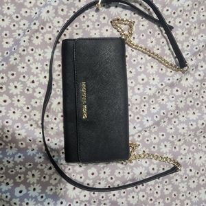 black/gold detail small michael kors crossbody bag